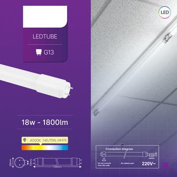 LED Waterdichte TL Armatuur met T8 Buis - Velvalux Strela -, Ophalen of Verzenden, Nieuw, Overige fittingen