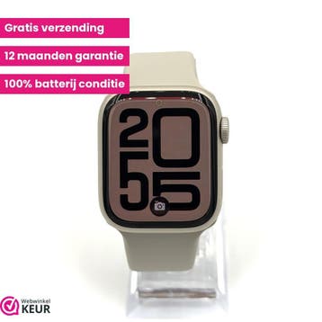 Apple Watch Series 9 41mm starlight | 100% | Garantie, Sieraden, Tassen en Uiterlijk, Stressniveau, Verzenden, IOS, Zo goed als nieuw