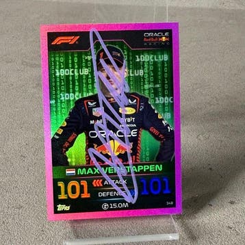 Red Bull Racing - Topps 348 100 club card signed pink, Nieuw