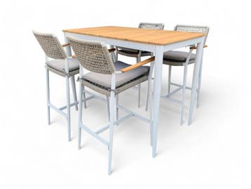 Bartafel Sandro met 4 hoge barstoelen, Ophalen of Verzenden, Nieuw