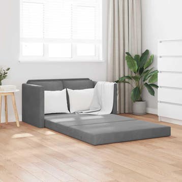 vidaXL Slaapbank vloermodel 2-in-1 122x204x55 cm fluweel, Verzenden, Nieuw, Stof, Minder dan 150 cm