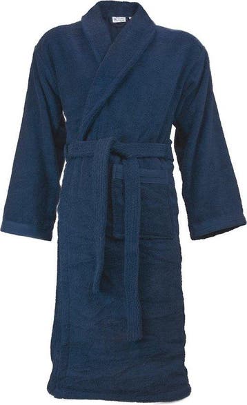 The One - L/XL - Towelling Badjas 100% organisch katoen navy, Verzenden, Nieuw