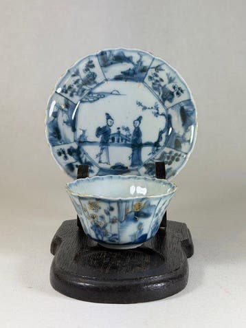 Theekop en schotel - Porselein - China - Yongzheng