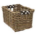 Wicked Rieten Fietsmand XL White Small Dots grijs, Verzenden, Nieuw