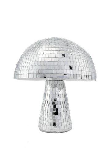 KIMU® Paddenstoel 20 cm Spiegeltjes Zilver Zwam Discobal Pop, Ophalen of Verzenden, Nieuw, Feestartikel, Carnaval