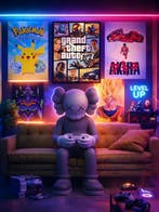 Makayhos - [Canvas L] Kaws GameRoom - Arcade Space, Nieuw