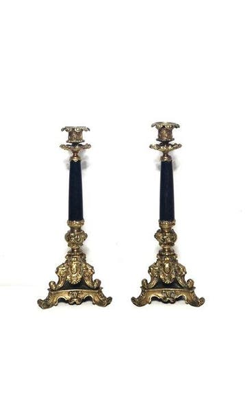 Kandelaar (2) - Verguld brons - Napoleon III-kandelaars