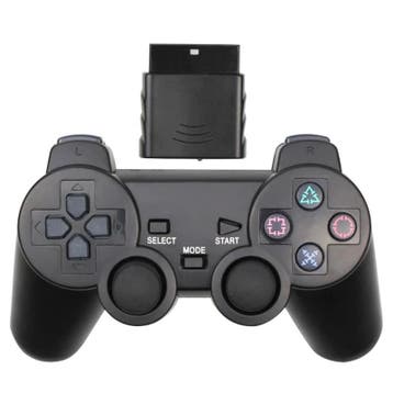 PS2 Controller Dualshock 2 - Wireless Zwart - Third-Party, Ophalen of Verzenden, Zo goed als nieuw, PlayStation 2, Controller