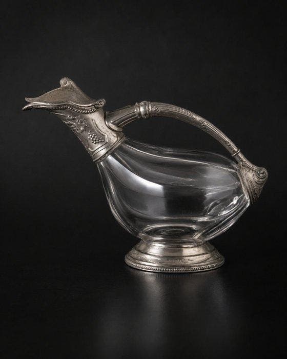Karaf - tinlegering, Glas, Antiek en Kunst, Curiosa en Brocante