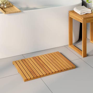 vidaXL Badmat 2 st Naturel 60 x 40 cm Massief Acaciahout, Huis en Inrichting, Verzenden, Nieuw, Bruin