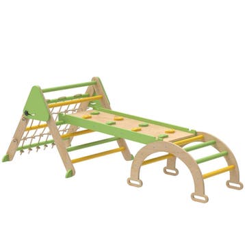 TRUUSK Montessori Klimrek 8-in-1 - Houten Klimdriehoek - Kli, Verzenden, Nieuw