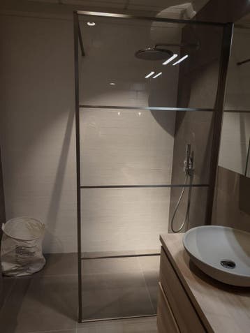 Inloopdouche 100cm gunmetal - 0014, Ophalen, Nieuw, Glas, Douche