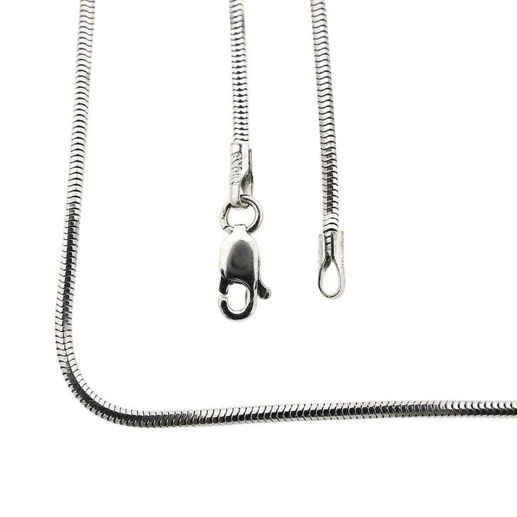 Witgouden slangen schakelketting, Sieraden, Tassen en Uiterlijk, Kettingen, Overige kleuren, Gebruikt, Goud, Ophalen of Verzenden