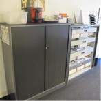 (MDK-104231) Ahrend jaloeziedeurkast staalgrijs, Huis en Inrichting, Kasten | Roldeurkasten en Archiefkasten, Ophalen of Verzenden