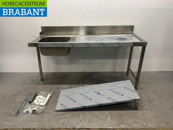RVS Aanvoertafel met onderschap T.B.V. Doorschuifvaatwasser, Ophalen of Verzenden, Nieuw zonder verpakking