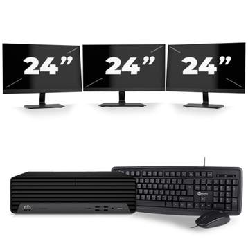HP EliteDesk 800 G6  -   i7-10e  - 8GB  - 256GB  + 3x 24 inc, Verzenden, 8 GB, Refurbished, HP