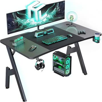Gaming bureau - Gaming desk - Gaming tafel - 140x60 cm - Gro, Huis en Inrichting, Bureaus, Verzenden, Zo goed als nieuw