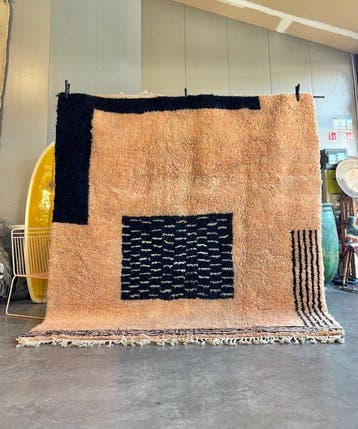 Beni Ouarain – limegroen tonale diamantloper - Tapijt - 270, Nieuw