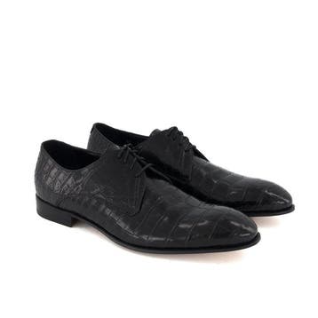 Enzo Bonafè-Crocodile-45-Black derby - Veterschoenen - Maat:, Nieuw