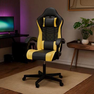 Gamingstoel / Bureaustoel HyperSeat - Zwart / Geel, Verzenden, Nieuw