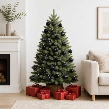 vidaXL Kerstballen set 75 st Zwart 6 cm Polystyreen, Verzenden, Nieuw