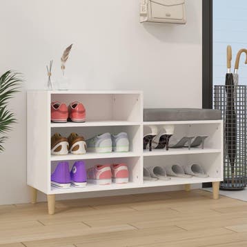 vidaXL Schoenenkast 102x36x60 cm bewerkt hout wit, Verzenden, Nieuw