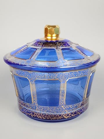 Moser & Söhne - Suikerkom - Cabochon Panels Gilt Glass -