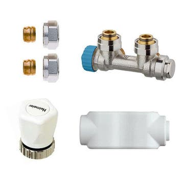 Heimeier aansluitset haaks - 15 mm - open/dicht, Verzenden, Nieuw