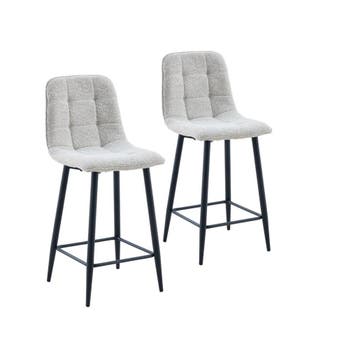 DS4U - Hugo barkruk 65 cm - Set van 2 - Champagne - Stof, Ophalen of Verzenden, Nieuw