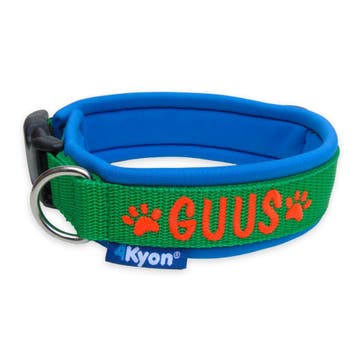 Halsband met naam - neopreen gevoerd - 3cm breed | 4Kyon, Ophalen of Verzenden, Handgemaakt, Nieuw