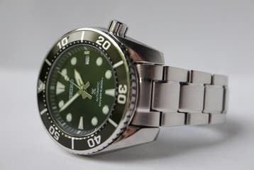 Horloge Seiko Prospex Sumo Green 08/23 Full set, Goede staat, Staal, Polshorloge, Zo goed als nieuw, Seiko