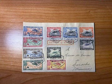 Spanje 1926 - Complete serie van het Rode Kruis op een, Gestempeld