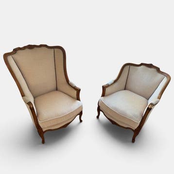 Fauteuil (2) - Hout, Fluweel, Upholstery