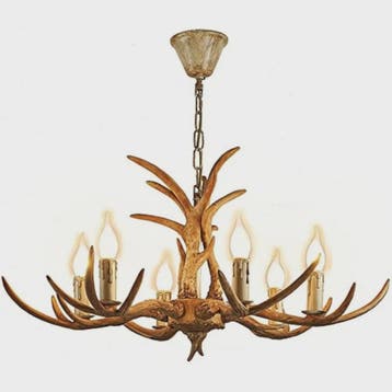 Luxe Herten Gewei Kroonluchter - 6-Lichts Hanglamp met E14 F, Verzenden, Nieuw