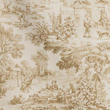 AA006 - Beige Toile de Jouy-stof - 100% katoen,