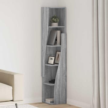 vidaXL Hoekkast 27,5x27x140cm Bewerkt hout Grijs Sonoma, Verzenden, Nieuw