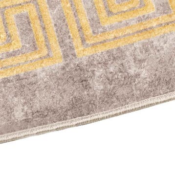 vidaXL Vloerkleedloper MARSA Grijs en Goud 100 x 200 cm, Verzenden, Nieuw, Grijs