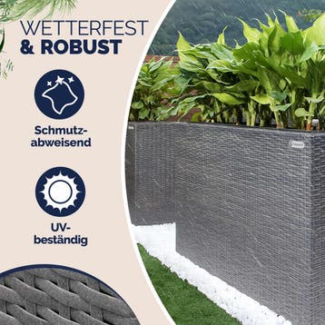 Hoge Plantenbak Grijs Kunststof 95x27x60cm (Plantenbakken), Verzenden, Nieuw