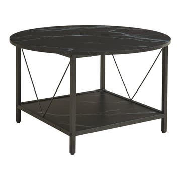 Salontafel Filem rond Ø80 cm marmerlook zwart en zwart [en.c, Huis en Inrichting, Tafels | Salontafels, Verzenden, Nieuw