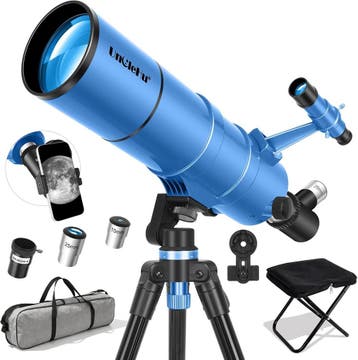 Astronomie Telescoop Set | 165x Zoom | Laatste Stuk!, Lenzentelescoop (refractor), 80 tot 200 mm, Met statief, Ophalen of Verzenden