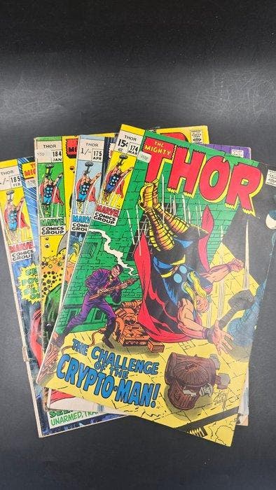 Thor #174, 184 + 175, 185 UK Price Variant - 4 Comic -, Boeken, Strips | Comics