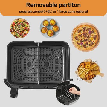 XXL Airfryer 12L met Dubbele Kamer, Touchscreen & 8 Programm, Witgoed en Apparatuur, Airfryers, Verzenden, Nieuw