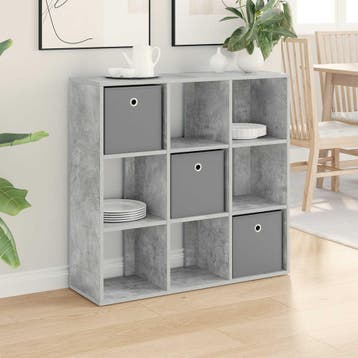vidaXL Dressoir met lade Beton Grijs 88,5 x 29 x 84,5 cm, Verzenden, Nieuw, 50 tot 100 cm, 25 tot 50 cm