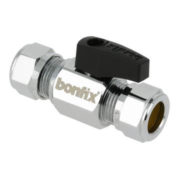 BONFIX Kogelstopkraan recht knel 12x12 (zwarte knop), Ophalen of Verzenden, Nieuw