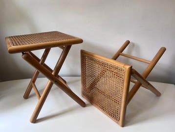 Kruk - Bamboo-colored wood, Caning, Rattan - Two rattan
