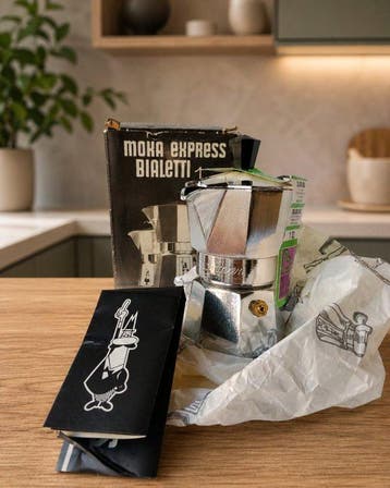Raro Set Celebrativo: Moka Bialetti 1 Tazza con Fondo