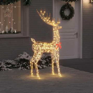 vidaXL 3D Rendier 250 LEDs Warmwit 96 x 40 x 180 cm PET, Diversen, Kerst, Verzenden, Nieuw