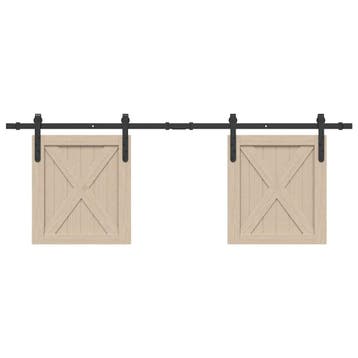 vidaXL Ophangset voor schuifdeur 152 cm koolstofstaal, Verzenden, Nieuw