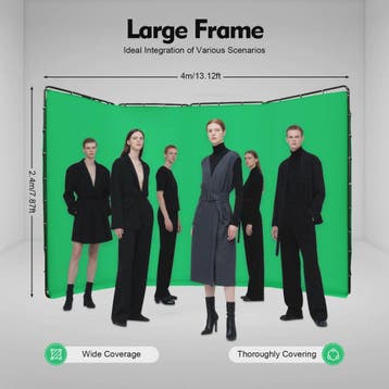 Opvouwbaar Green Screen Achtergrondstandaard 4x2.4m met Draa, Verzenden, Nieuw