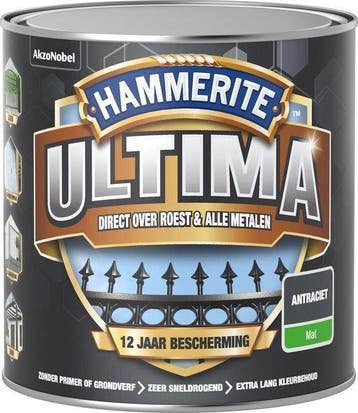 Hammerite Ultima Metaallak Mat Antraciet 750 ml, Ophalen of Verzenden, Nieuw
